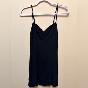 WILFRED Black Spaghetti Strap Front Twist Top Mini Dress